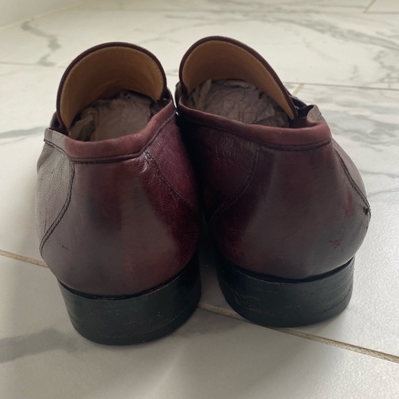 Vintage 1980s 80s Gucci Horsebit Loafers Size 40 Made in Italy Dark Red Burgundy - Picture 11 of 11